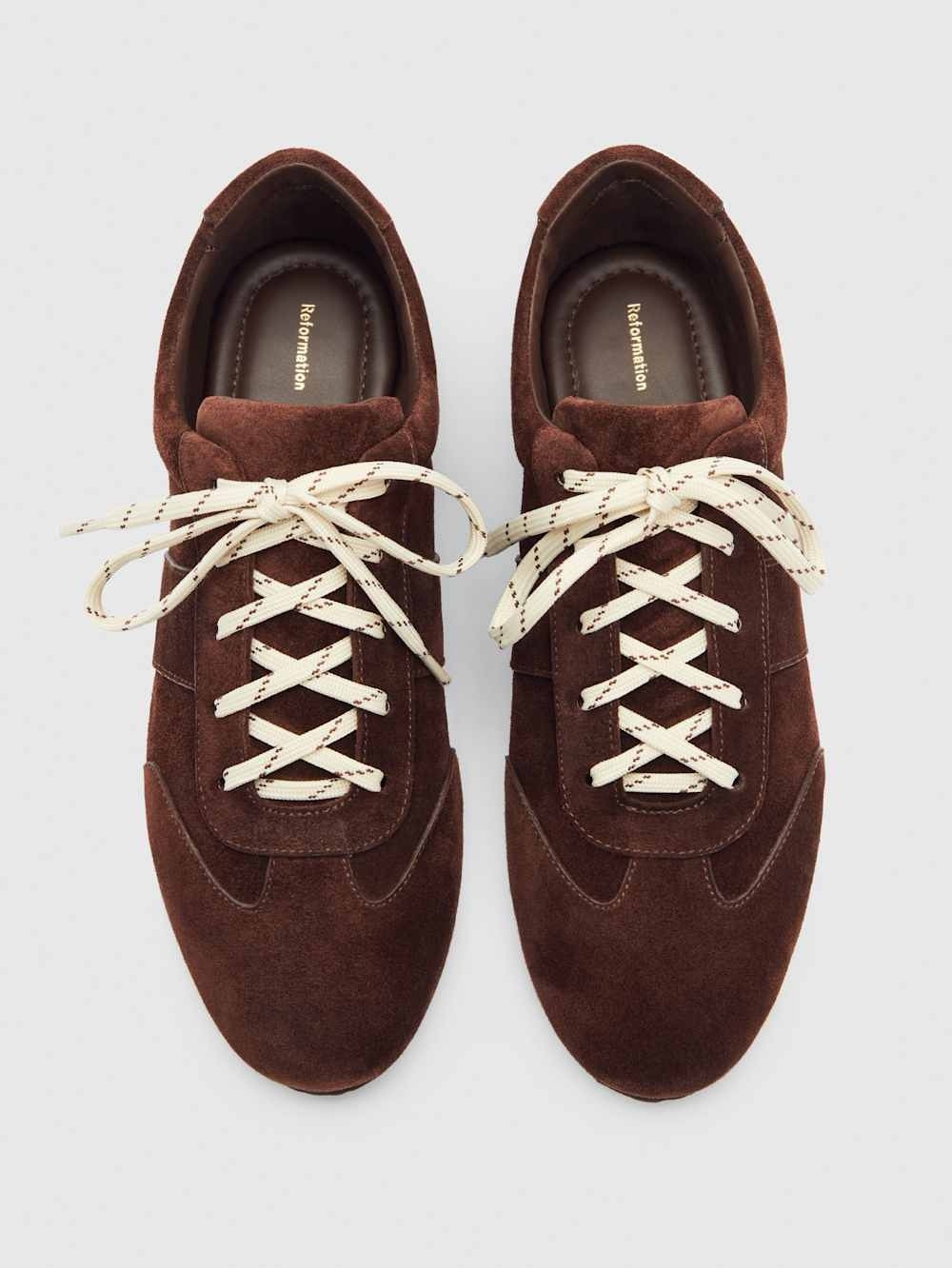 NWOT Reformation Espresso Suede Terra Sneakers